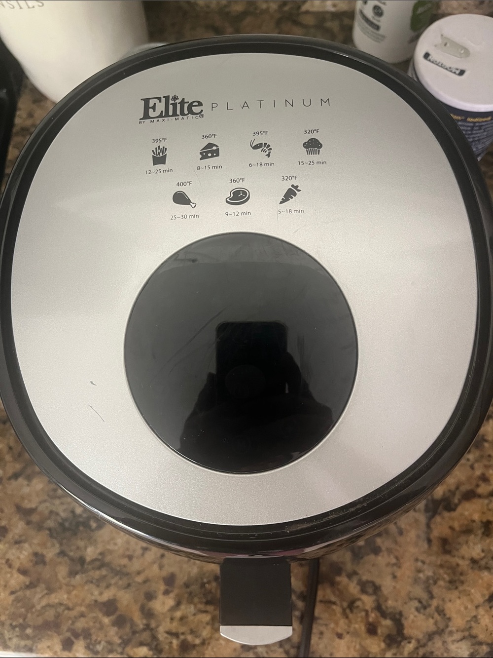 Elite Platinum Air Fryer - Silver with Black Accents